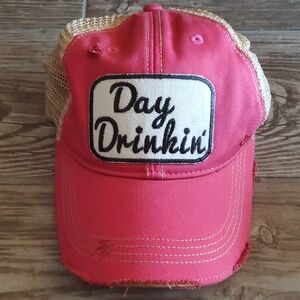 Wild Oats Day Drinkin' Pink Distressed Cap Adjustable Stap